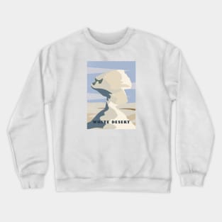 White desert - Egypt Retro travel poster Crewneck Sweatshirt